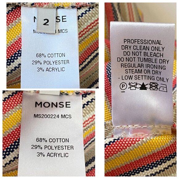 Monse Stripe Deconstructed Dress, Cotton Blend, Size 2, New with tag - Picture 6 of 16